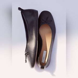 NWT H&M Black Leather Ballet Flats